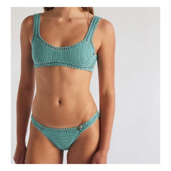 SHE MADE ME | Essential Classic Crochet Bikini Set| Green water NWT Large - Picture 1 of 15